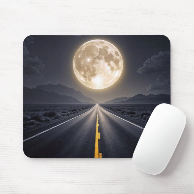 Vollmond über Autobahn Mousepad (Mit Mouse)