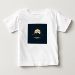 Vollmond über Berge - Landschaftlicher Nachthimmel Baby T-shirt