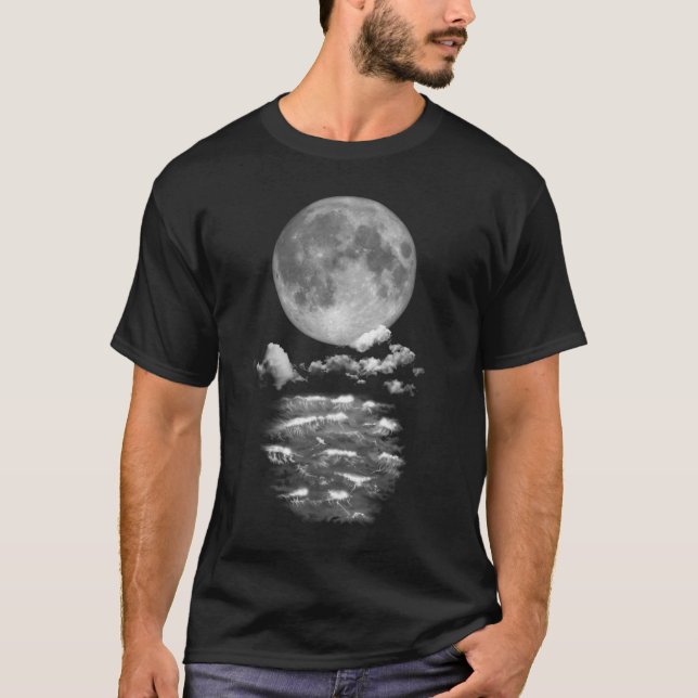 Vollmond über dem Ozean T-Shirt (Vorderseite)