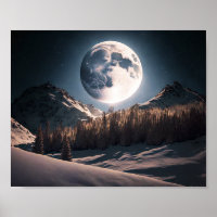 Vollmond über dem Schneeberg der Bäume