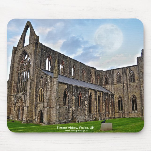 Vollmond über dem Zisterzienserkloster Tintern Mousepad (Vorne)