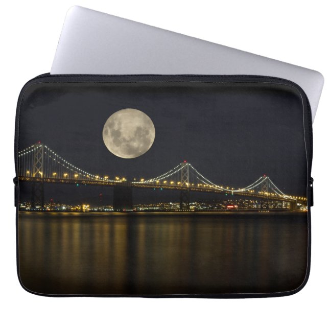 Vollmond über der Bucht Laptopschutzhülle (Vorderseite)