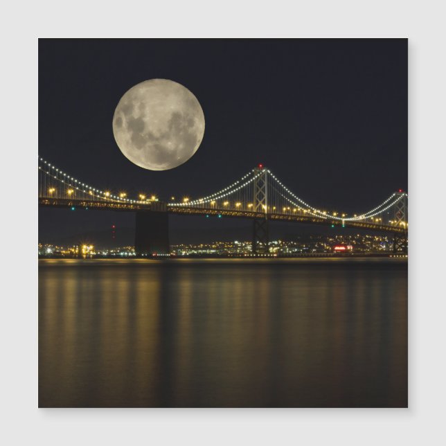 Vollmond über der Bucht Magnetkarte (Vorderseite)