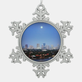 Vollmond über Fort- Lauderdalebaum-Verzierung Schneeflocken Zinn-Ornament