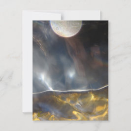 Vollmond über goldenes Land, Friedlich, ösoterisch Postkarte