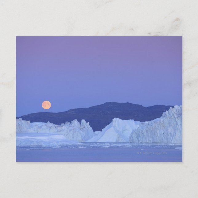 Vollmond über Iceberg Postkarte (Vorderseite)