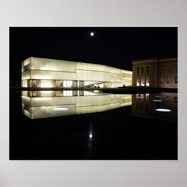 Vollmond über Nelson-Atkins Kunstmuseum Poster (Vorne)