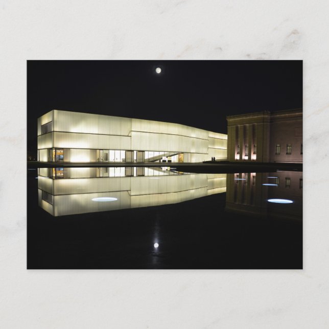 Vollmond über Nelson-Atkins Kunstmuseum Postkarte (Vorderseite)