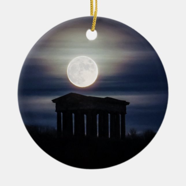 Vollmond über Penshaw Keramikornament (Vorne)