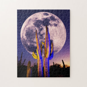 Vollmond über Saguaro Cactus Puzzle