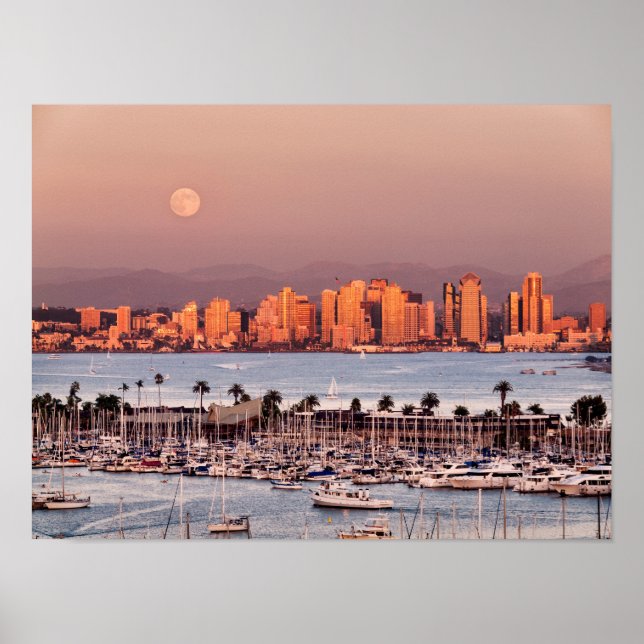 Vollmond über San Diego Poster (Vorne)