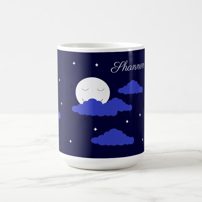 Vollmond um Mitternacht & Sterne: Kaffeetasse (Mittel)
