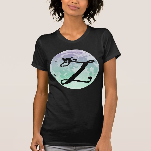 Vollmond und Cat Z Initial Monogram T - Shirt (Vorderseite)
