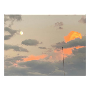 Vollmond 🌝 und farbenfrohe Wolken ☁️ Fotodruck