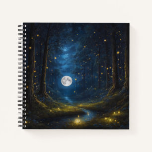 Vollmond und Firefrefly-Hardcover-Journal Notizbuch