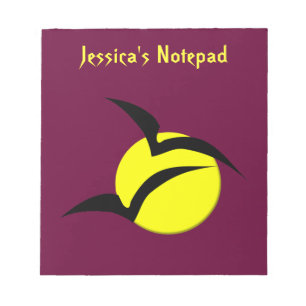 Vollmond und Fledermäuse - angepasstes Notepad Notizblock