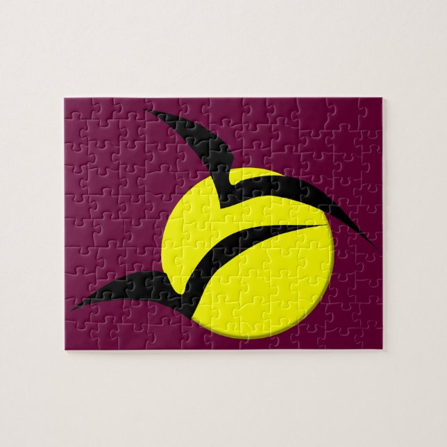 Vollmond- und Fledermauspuzzle Puzzle (Horizontal)