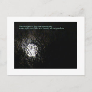 Vollmond und Gedicht Postkarte