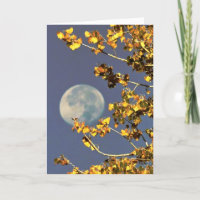 Vollmond und Herbst hinterlassen Grußkarte