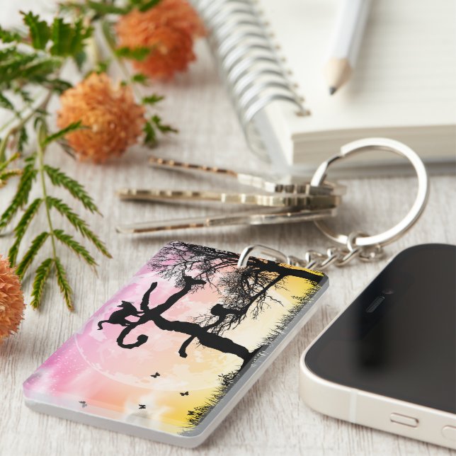 Vollmond- und Kat-F-Schlüsselanhänger für die erst Schlüsselanhänger (Vorderseite rechts)