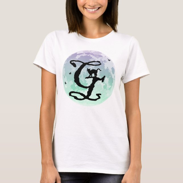 Vollmond und Kat G Initial Monogram T - Shirt (Vorderseite)