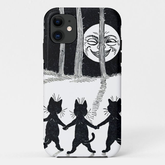 Vollmond und Katzen, Louis Wain Case-Mate iPhone Hülle (Rückseite)