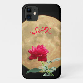 Vollmond und Rote Rose Personalisiert Case-Mate iPhone Hülle