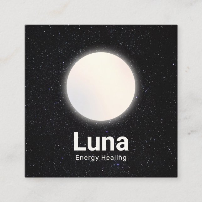 Vollmond und Sterne Himmelswelt Quadratische Visitenkarte (Vorderseite)
