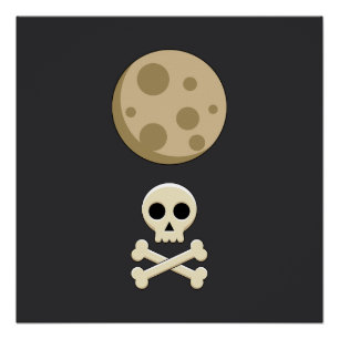 Vollmond und Totenkopf Poster