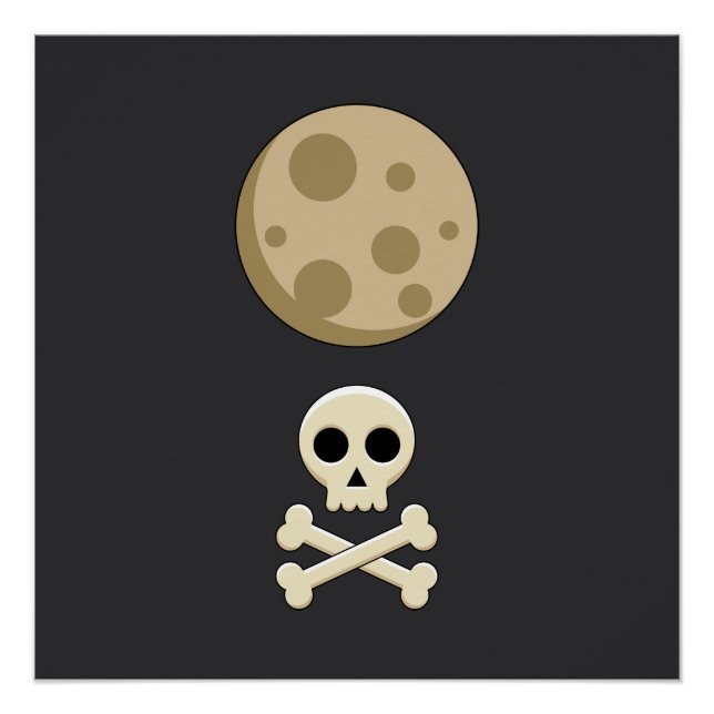 Vollmond und Totenkopf  Poster (Vorderseite)