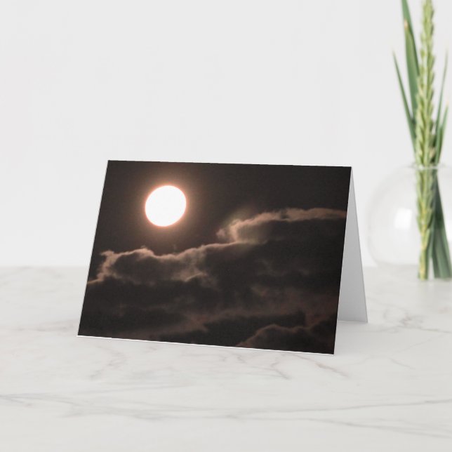 Vollmond- und Wolkenleere 12x18 Dankeskarte (Vorderseite)