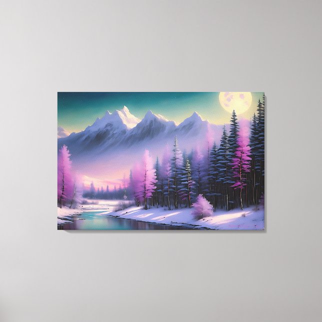 "Vollmond", von BarryDyar ©, Malerlandschaft Leinwanddruck (Vorderseite)