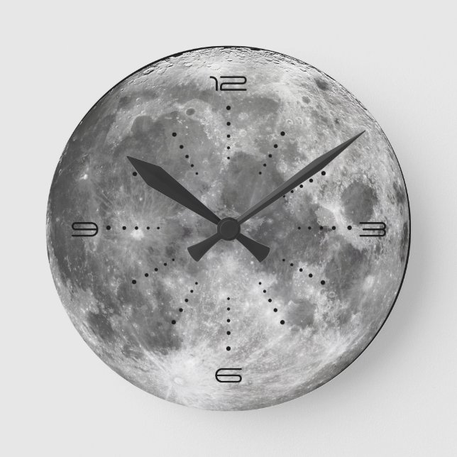 Vollmond-Wall-Uhr Runde Wanduhr (Vorderseite)