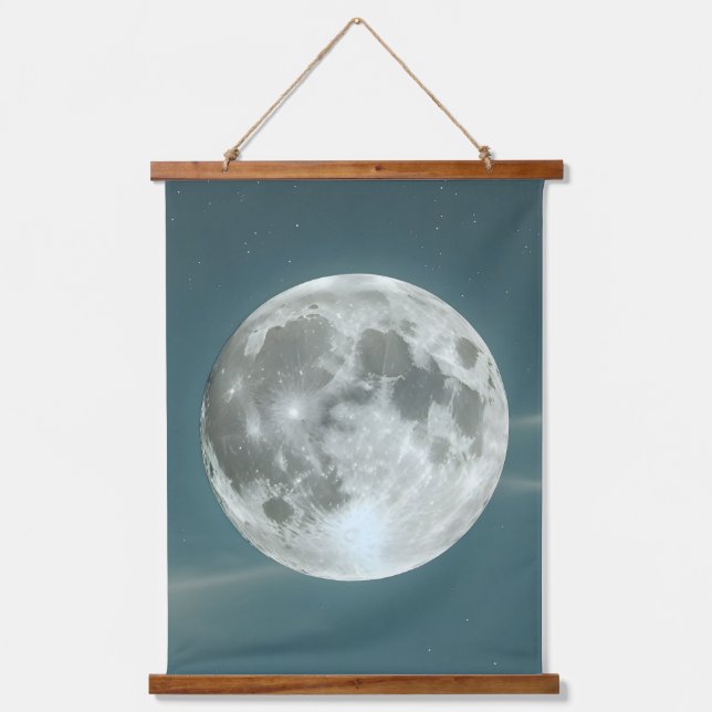 Vollmond Wandteppich Mit Holzrahmen (Vorderseite)