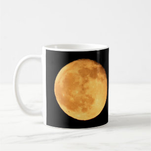 Vollmond Warmes oranges Mondlicht Kosmische Landsc Kaffeetasse
