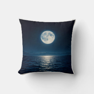 Vollmond Wasser Reflexion Mondlicht Abstrakt Durch Kissen