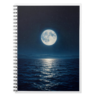 Vollmond Wasser Reflexion Mondlicht Abstrakt Durch Notizblock