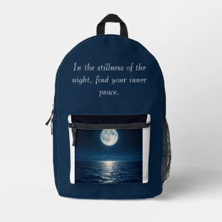 Vollmond Wasser Reflexion Mondlicht Abstrakter Dur Bedruckter Rucksack