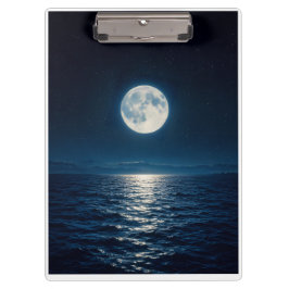 Vollmond Wasser Reflexion Mondlicht Abstrakter Dur Klemmbrett