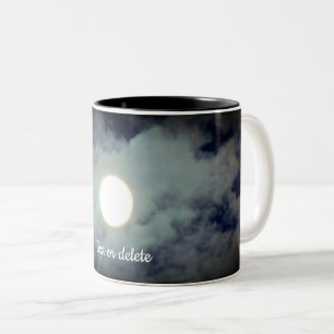 Vollmond Wolken Natur Personalisiert Zweifarbige Tasse