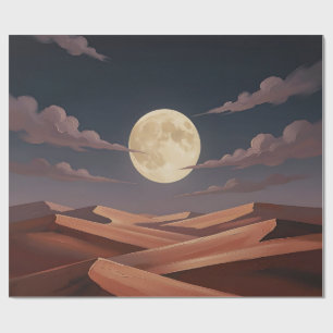 Vollmond Wüsten-Canyon-Nachtlandschaft Geschenkpapier