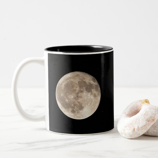 Vollmond Zweifarbige Tasse (Mit Donut)