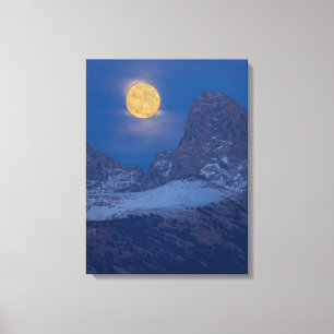 Vollmondaufgang Grand Teton Driggs, Idaho Leinwanddruck