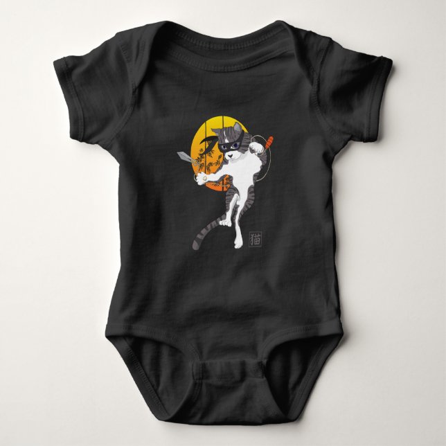 Vollmondmission: Katze Ninja Baby Strampler (Vorderseite)