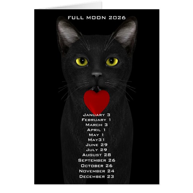 Vollmondtermine Katze 2026 (Vorne)
