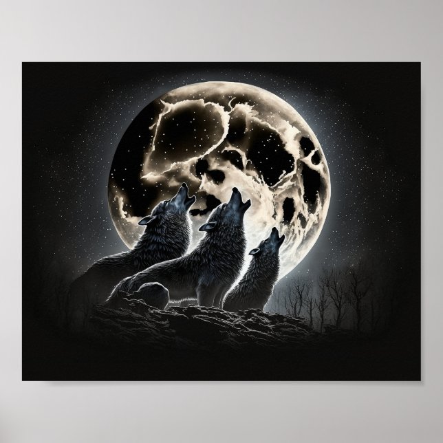 Vollmondwolves Howling Poster (Vorne)