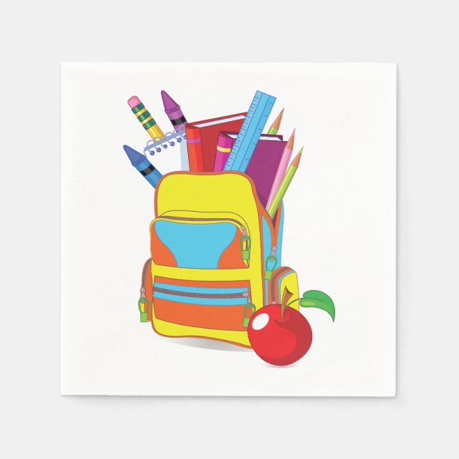 Vollschultaschen Papier Napkins Serviette (Vorderseite)