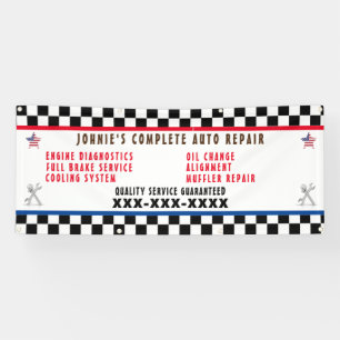Vollservice Autowerkstatt USA-Flagge anpassen Banner