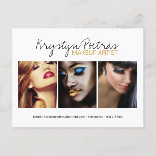 Vollständig anpassbare Makeup Artist Comp Card Postkarte