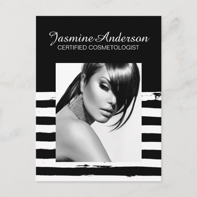 Vollständig anpassbare Makeup Artist Comp Card Postkarte (Vorderseite)